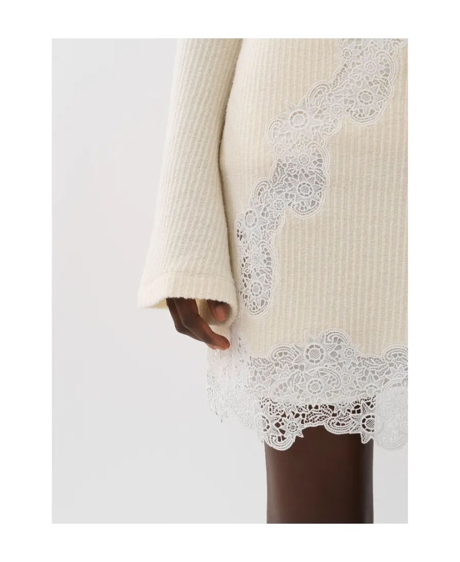 Lace Detailed Flared Mini Skirt