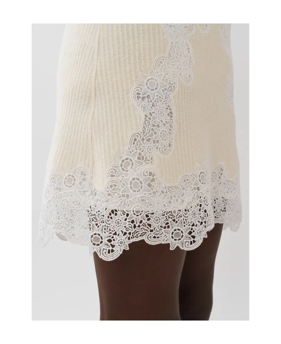 Lace Detailed Flared Mini Skirt