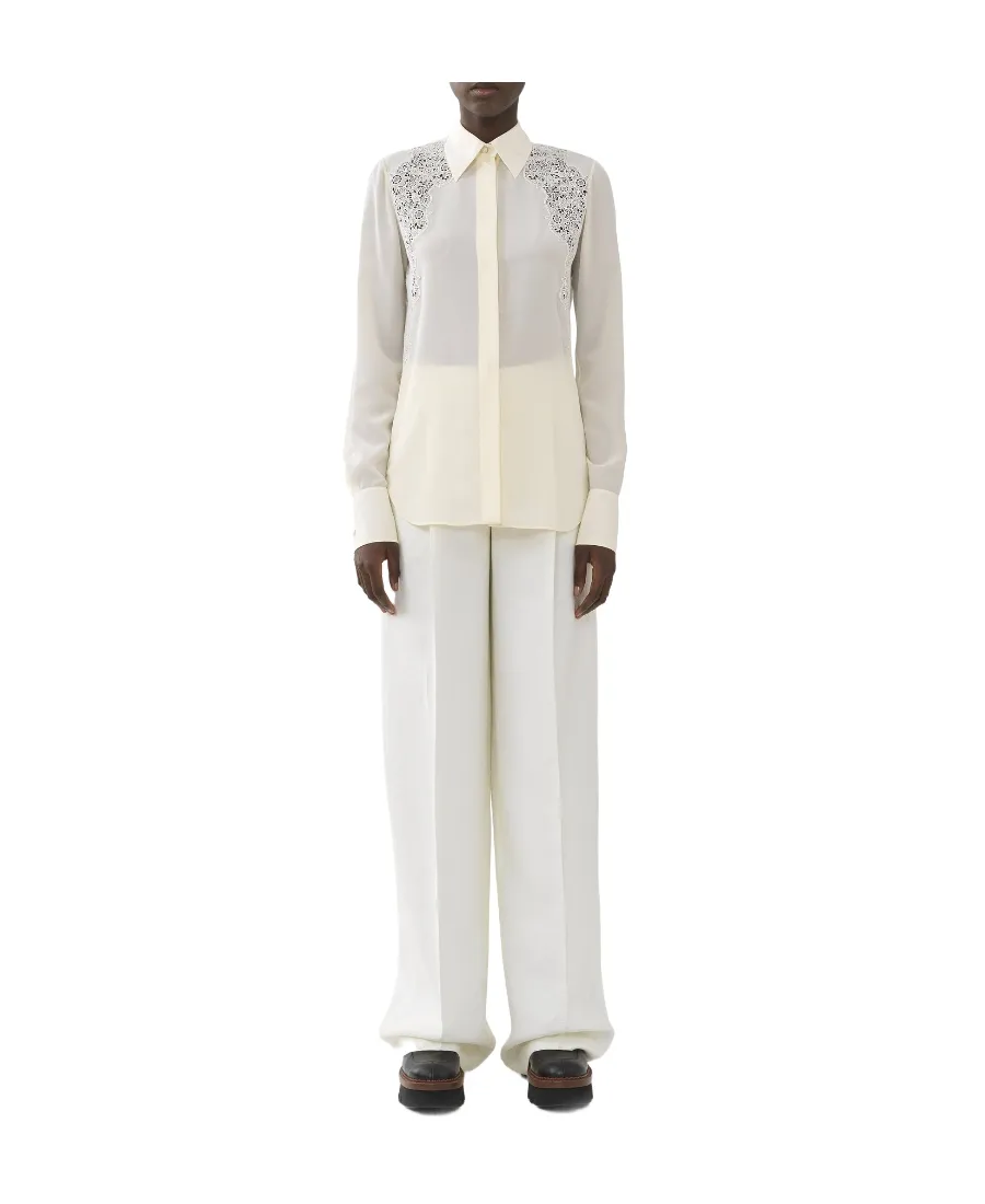 Guipure Detailed Long-Sleeved Blouse