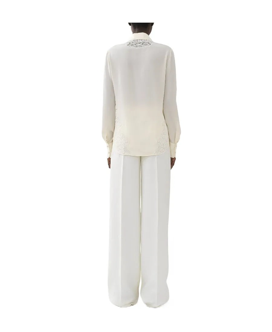 Guipure Detailed Long-Sleeved Blouse