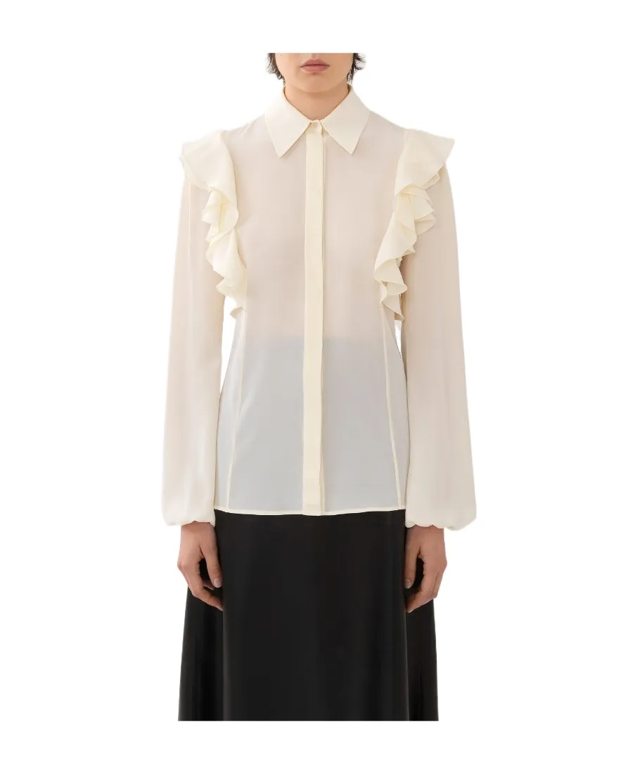 Ruffled Long-Sleeved Shirt