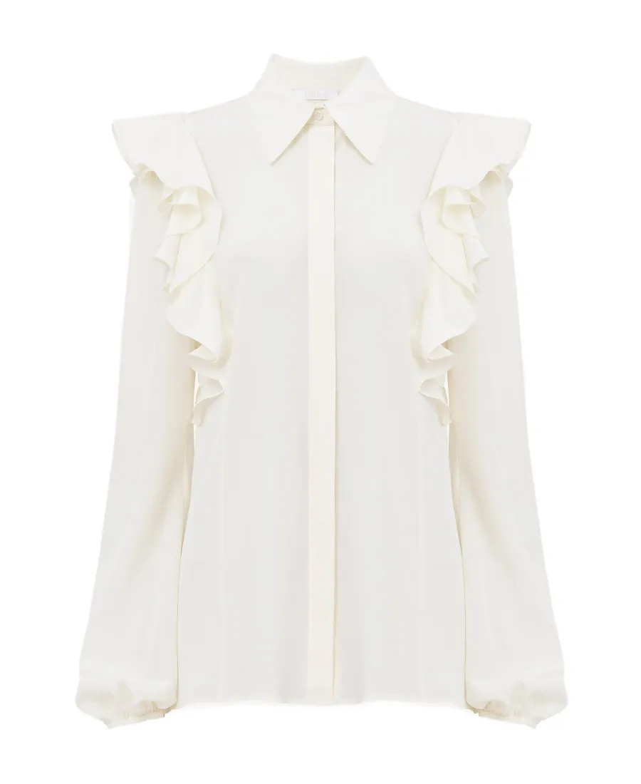 Ruffled Long-Sleeved Shirt