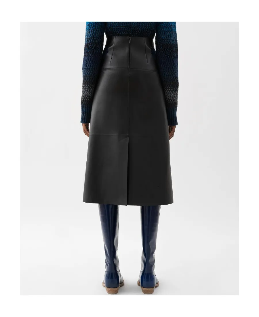 Logo Leather Skirt