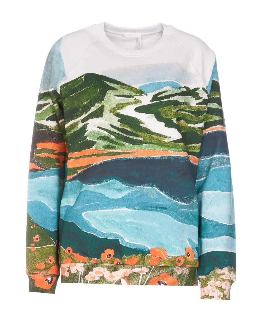 Printed Round-Neck Sweater