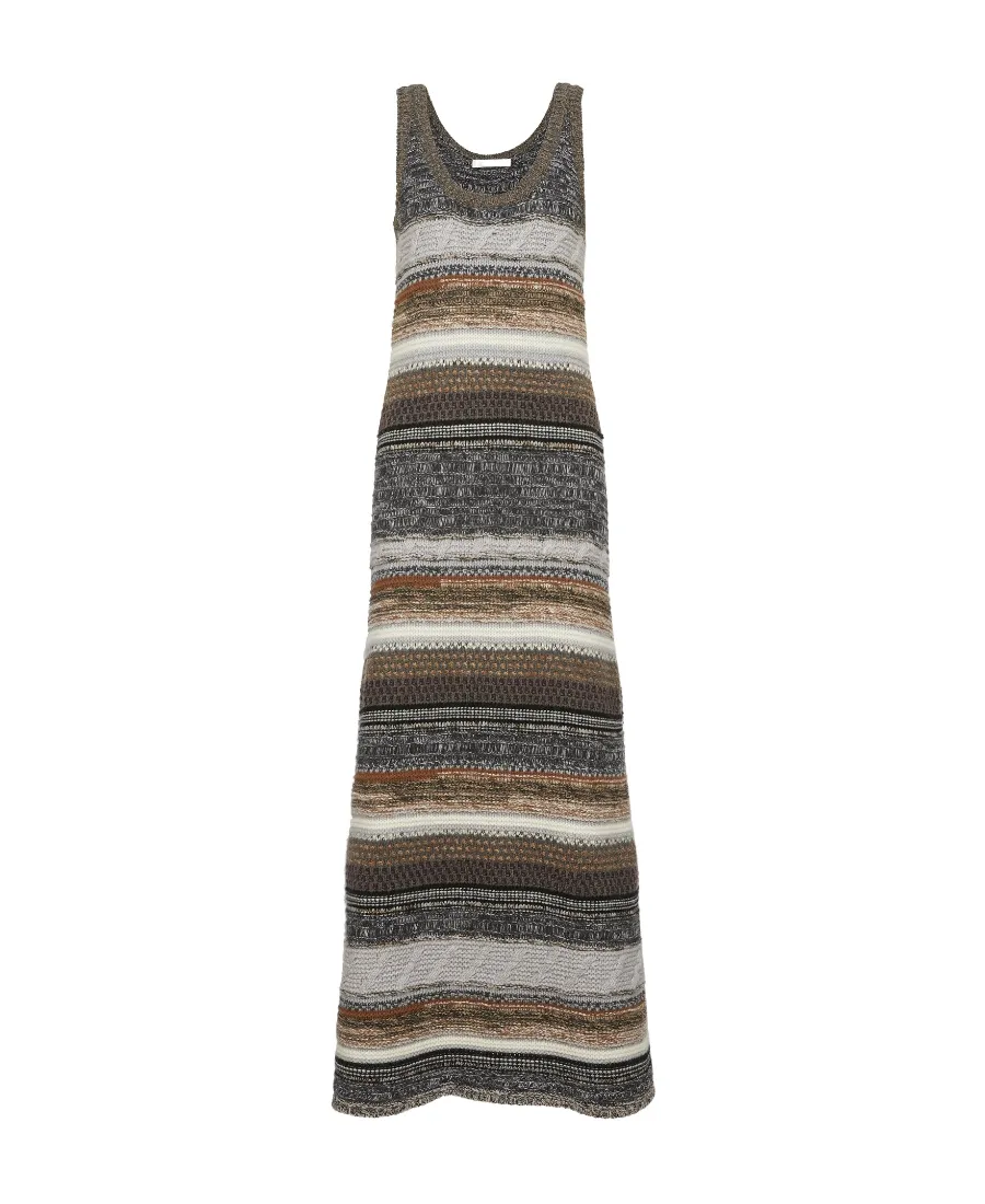 Striped Knitted Maxi Dress