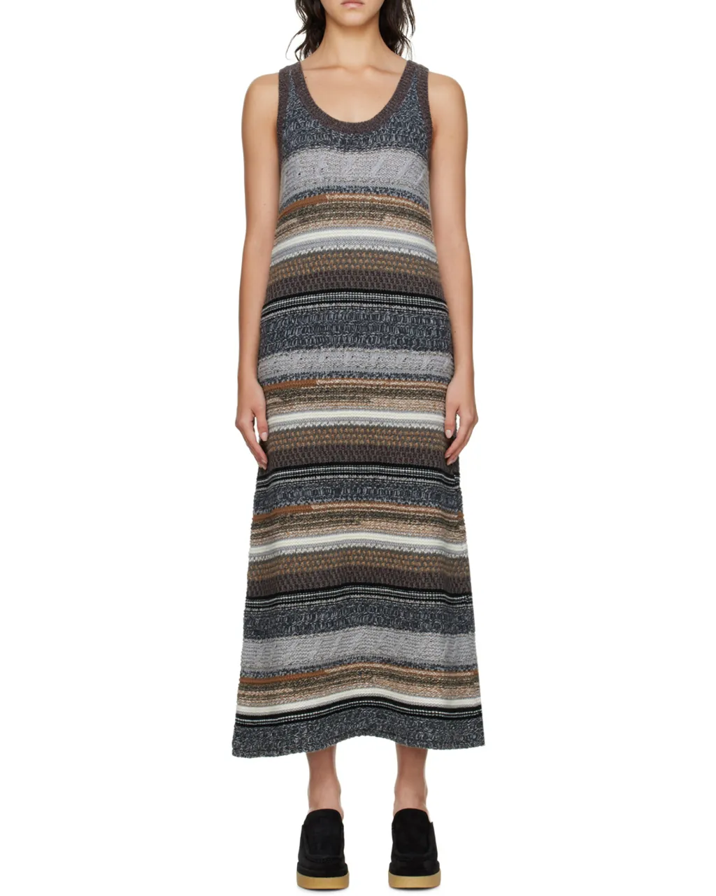 Striped Knitted Maxi Dress