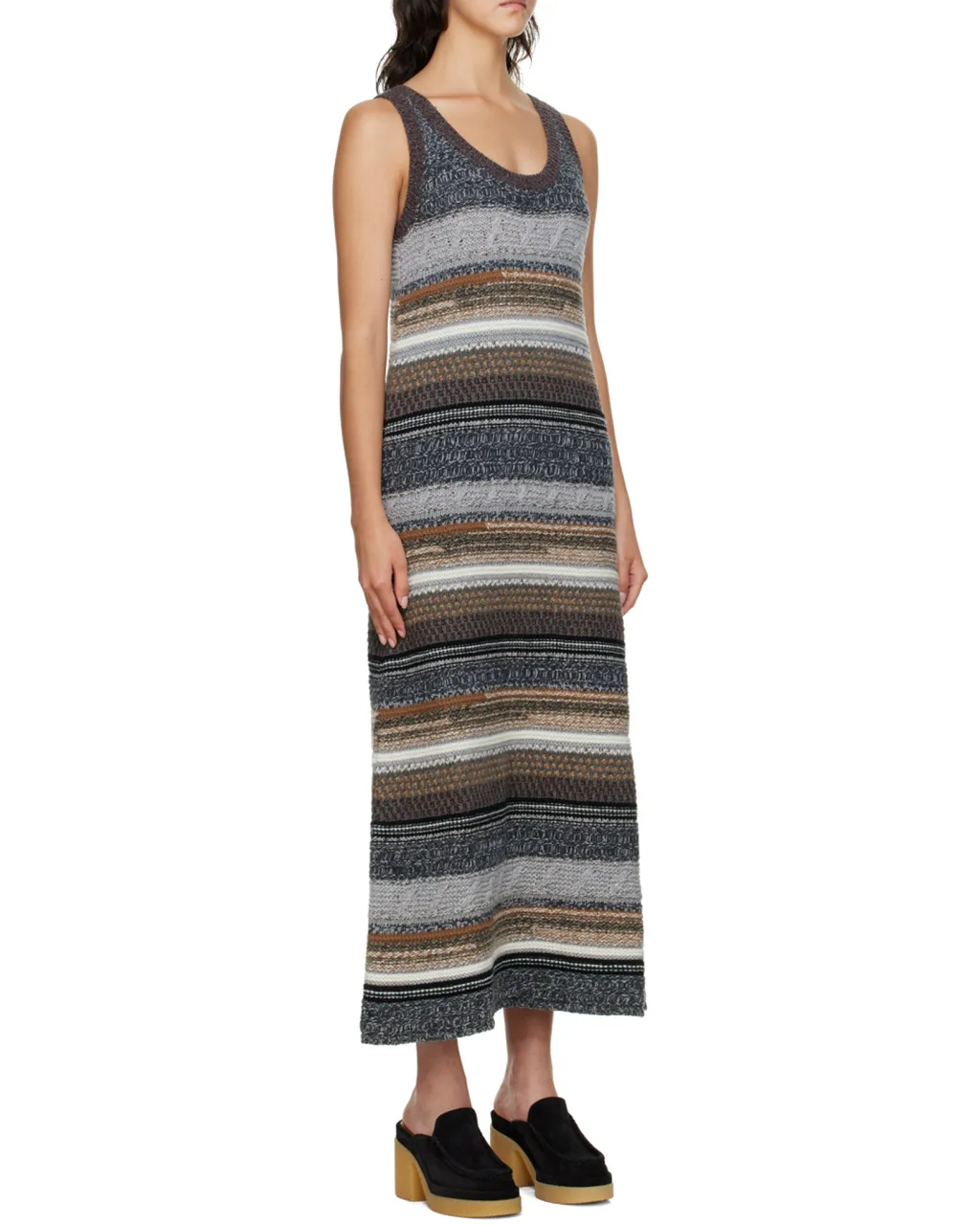 Striped Knitted Maxi Dress