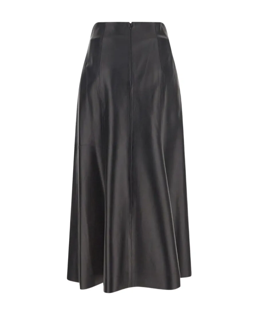 Logo Leather Skirt