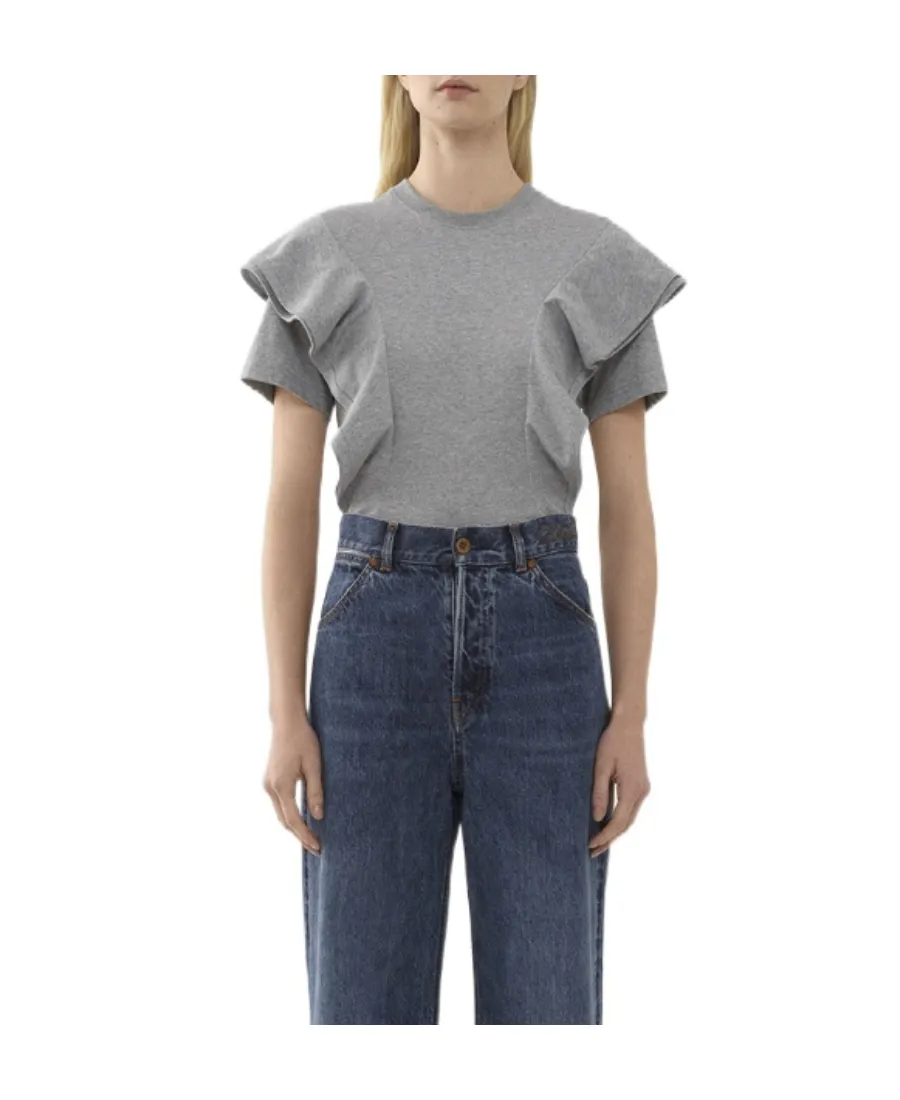 Ruffled Cotton T-Shirt