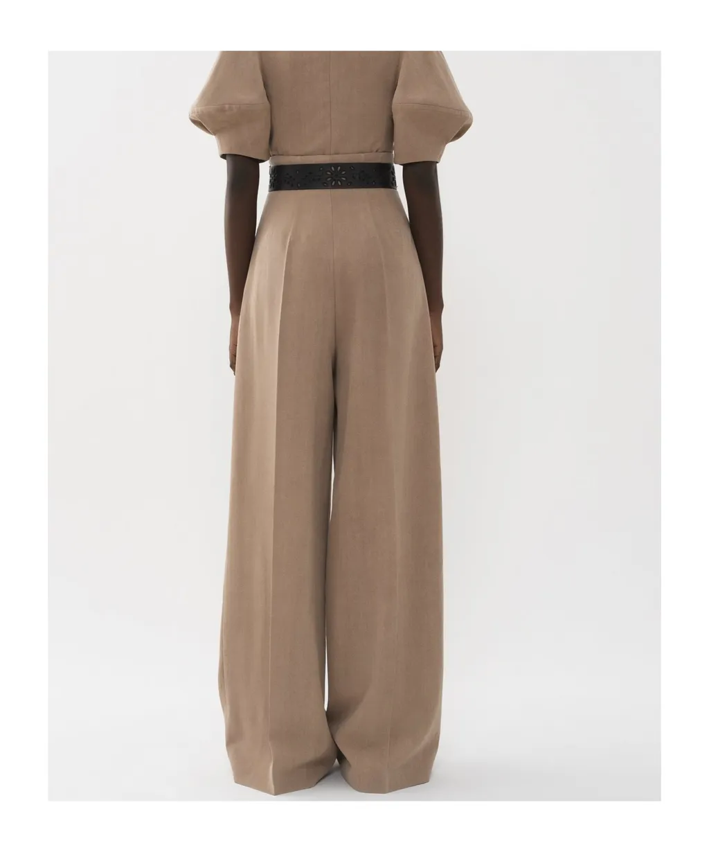 Side Zipped Wide-Leg Pants