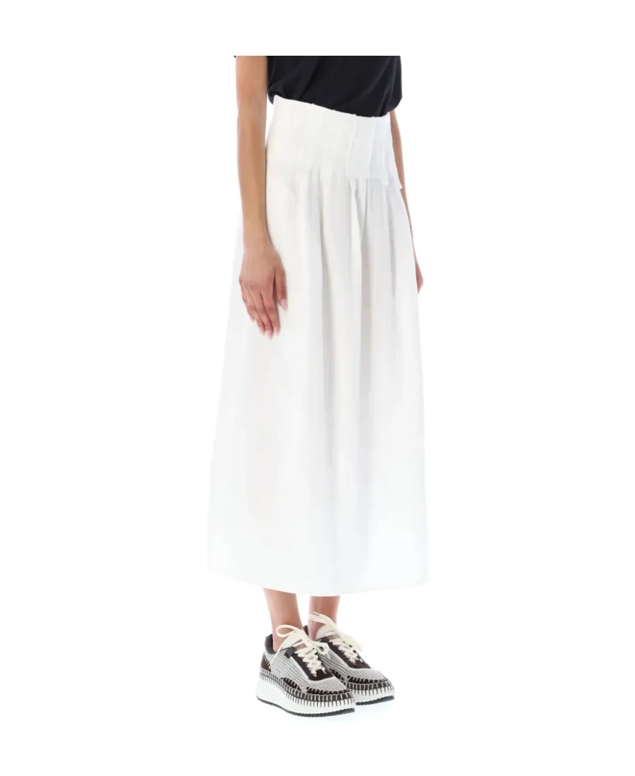 High-Waist Linen Long Skirt