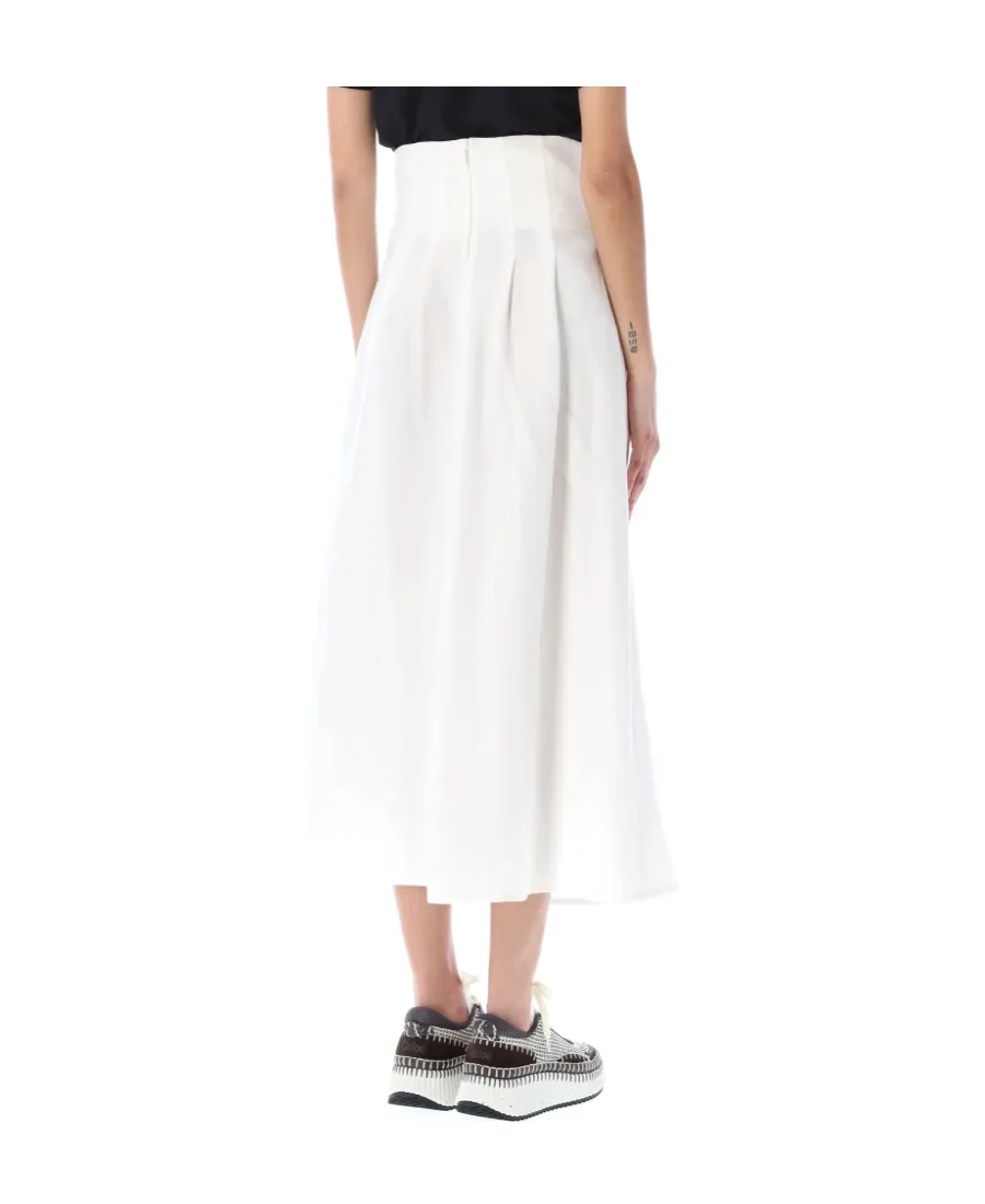 High-Waist Linen Long Skirt