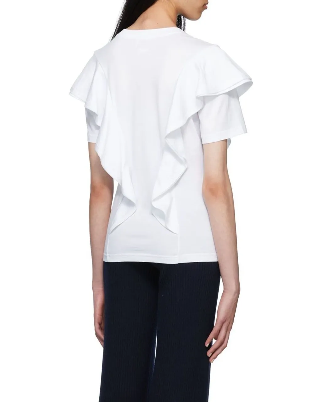Ruffled Cotton T-Shirt