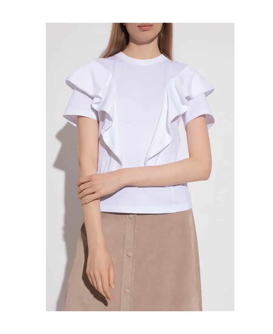 Ruffled Cotton T-Shirt