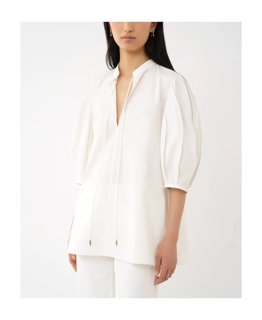 Tie-Detailed Tunic Shirt