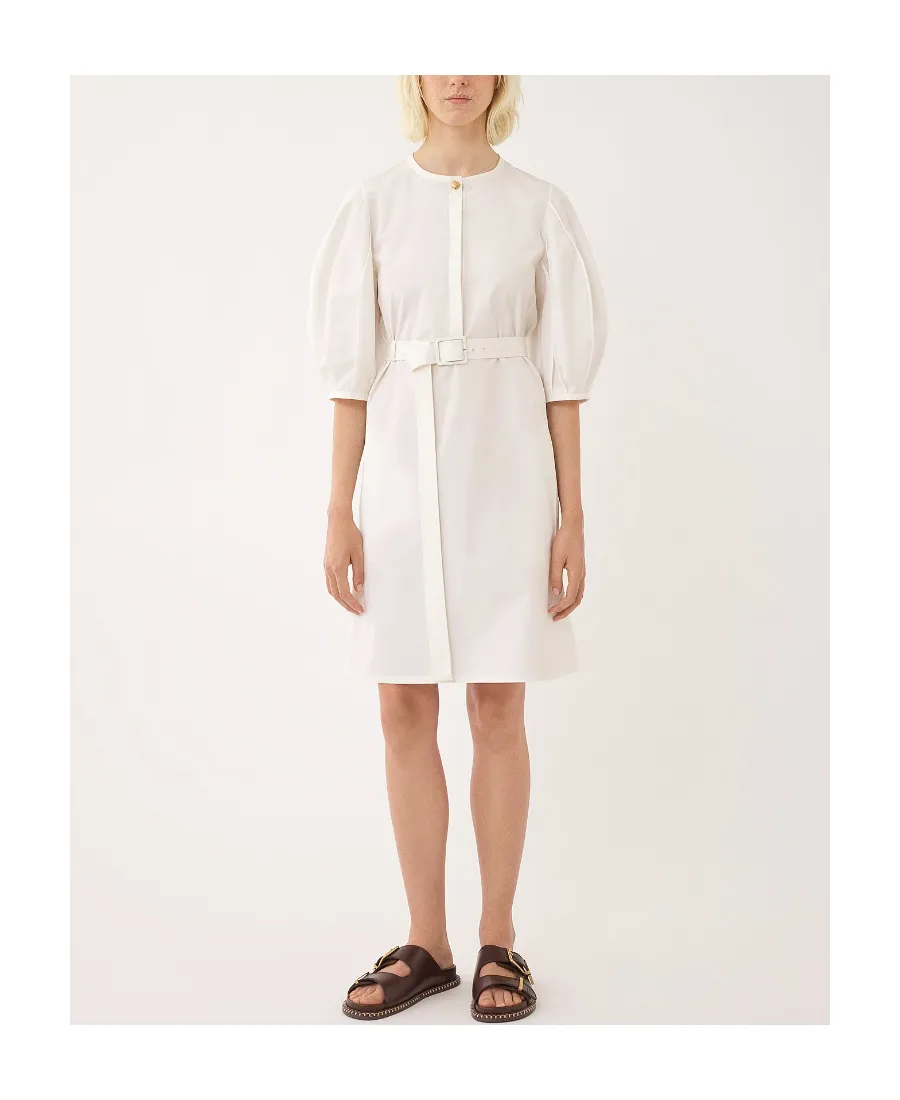 Belted Mid-Sleeved Midi Dress