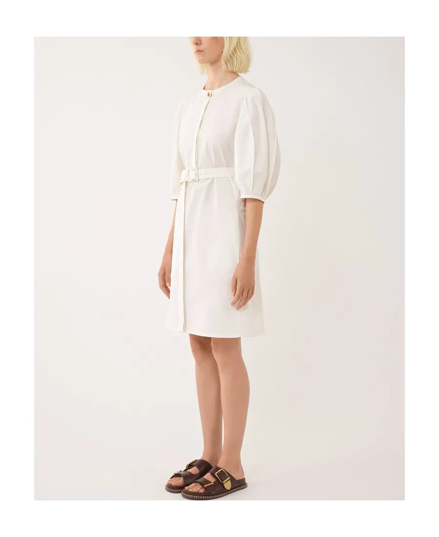 Belted Mid-Sleeved Midi Dress