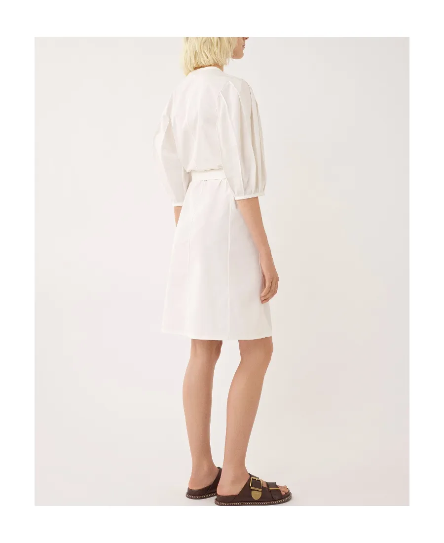 Belted Mid-Sleeved Midi Dress