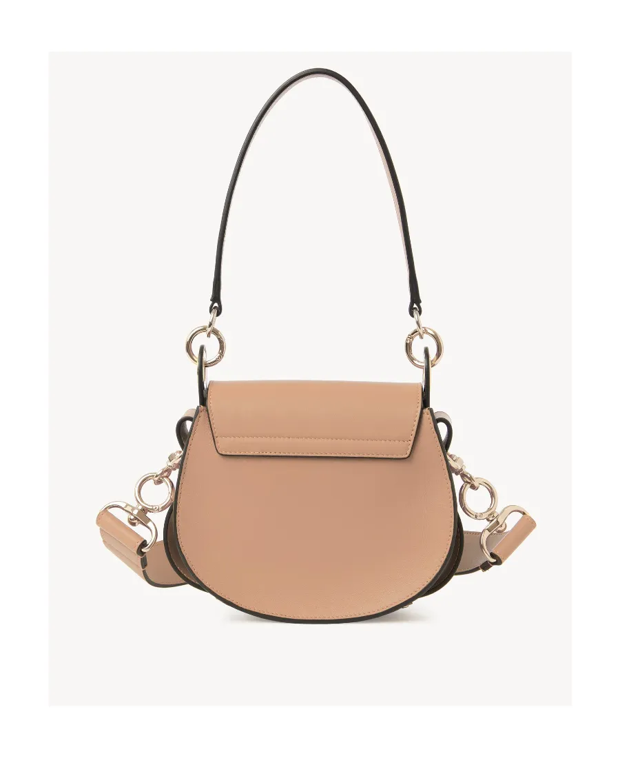 Tess Logo Embossed Ring Embellished Shoulder Bag