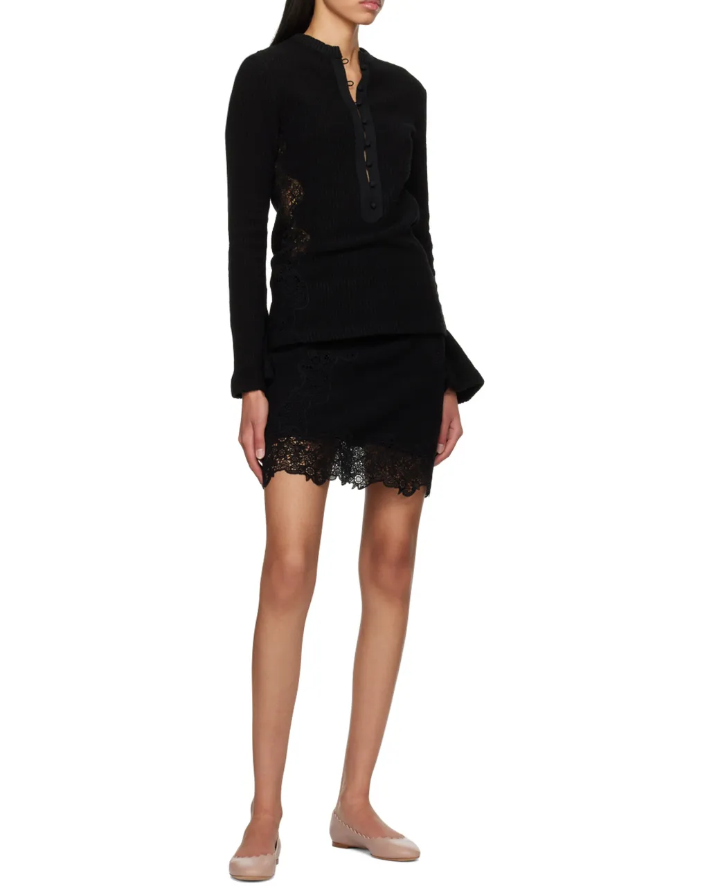 Lauren Scalloped-Trim Ballerinas