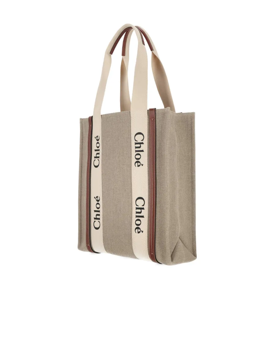 Woody Logo Embroidered Tote Bag