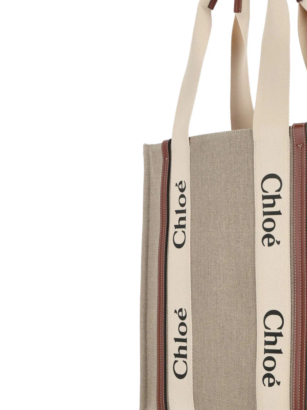 Woody Logo Embroidered Tote Bag