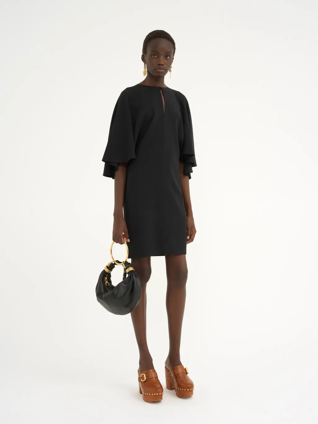Cape Sleeves Mini Dress