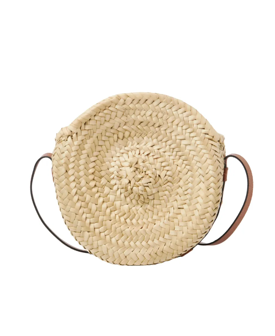 Marcie Raffia Logo Detailed Crossbody Bag