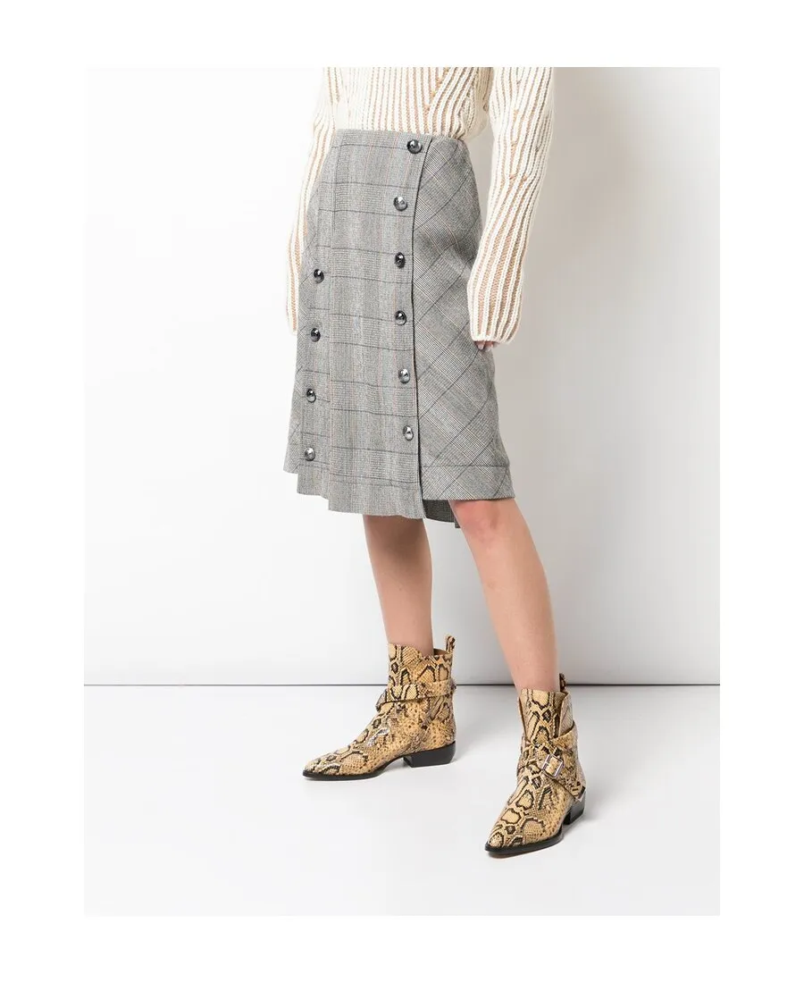Checked Pleated Skirt