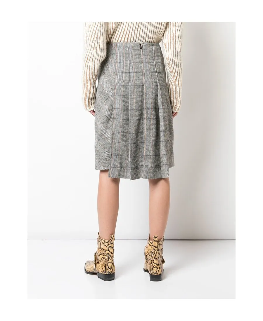 Checked Pleated Skirt