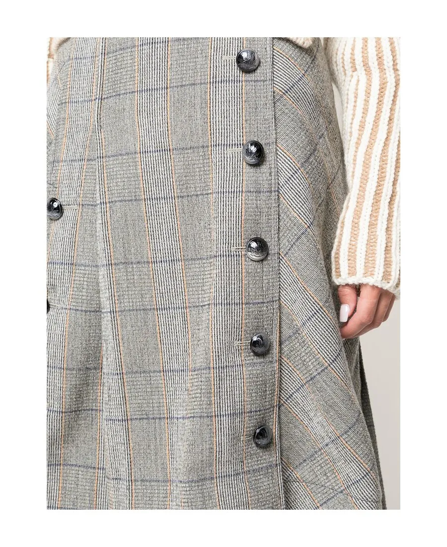 Checked Pleated Skirt