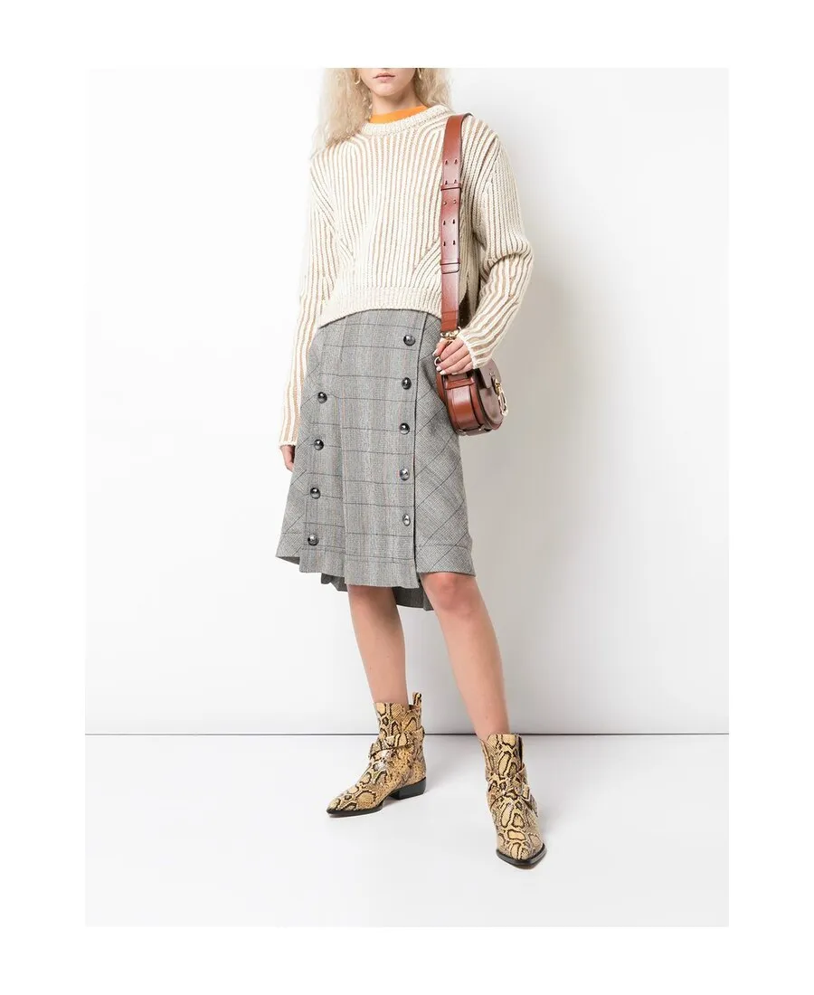 Checked Pleated Skirt