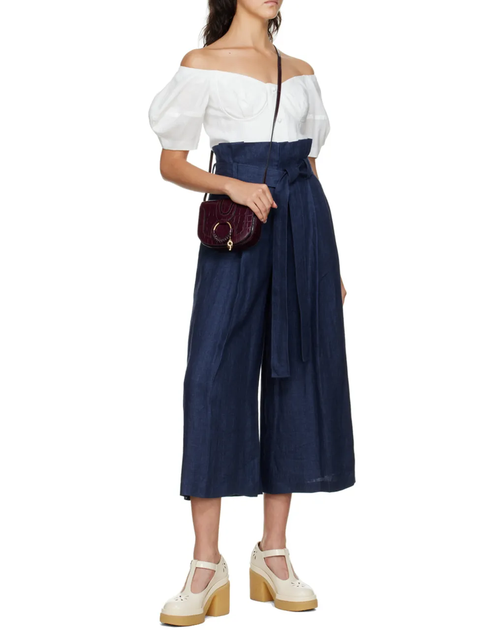 Off-Shoulder Bustier Linen Top