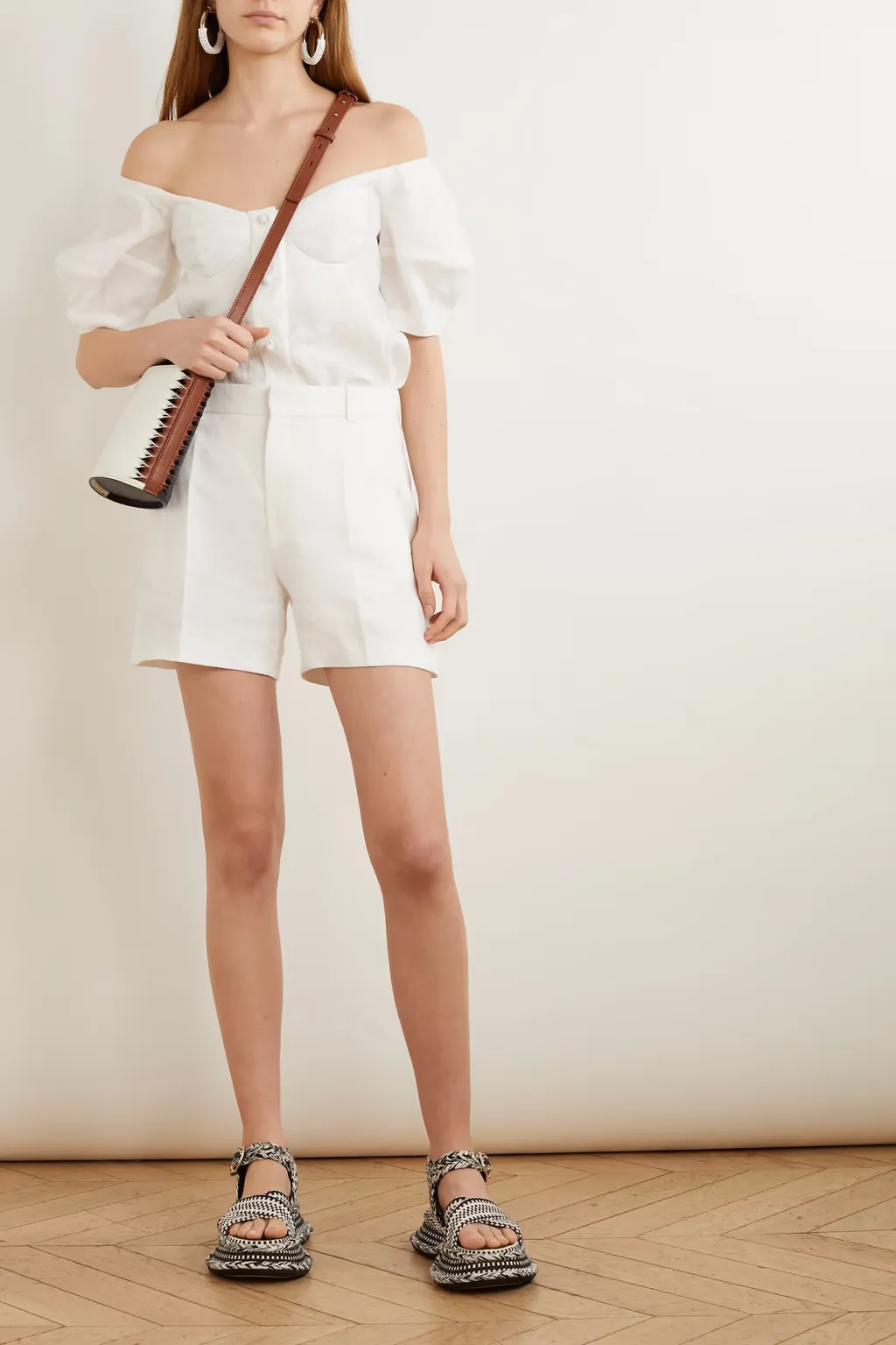 Off-Shoulder Bustier Linen Top