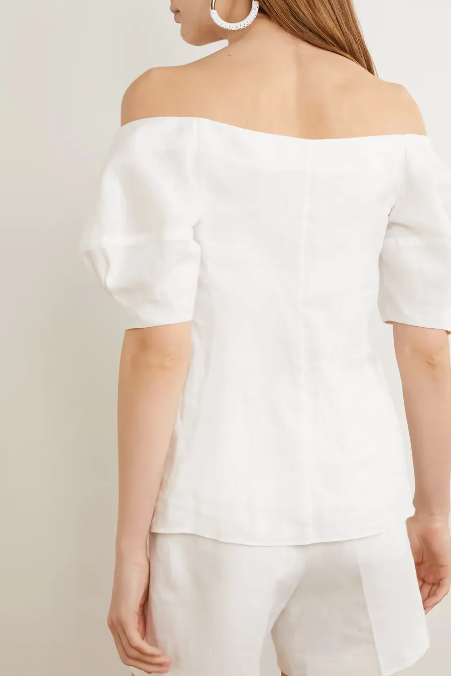 Off-Shoulder Bustier Linen Top