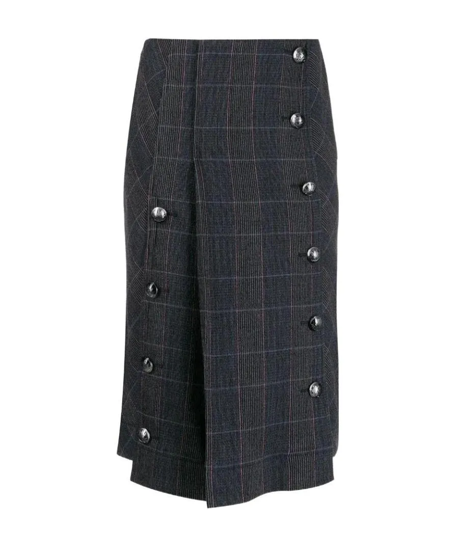 Checked Pleated Skirt