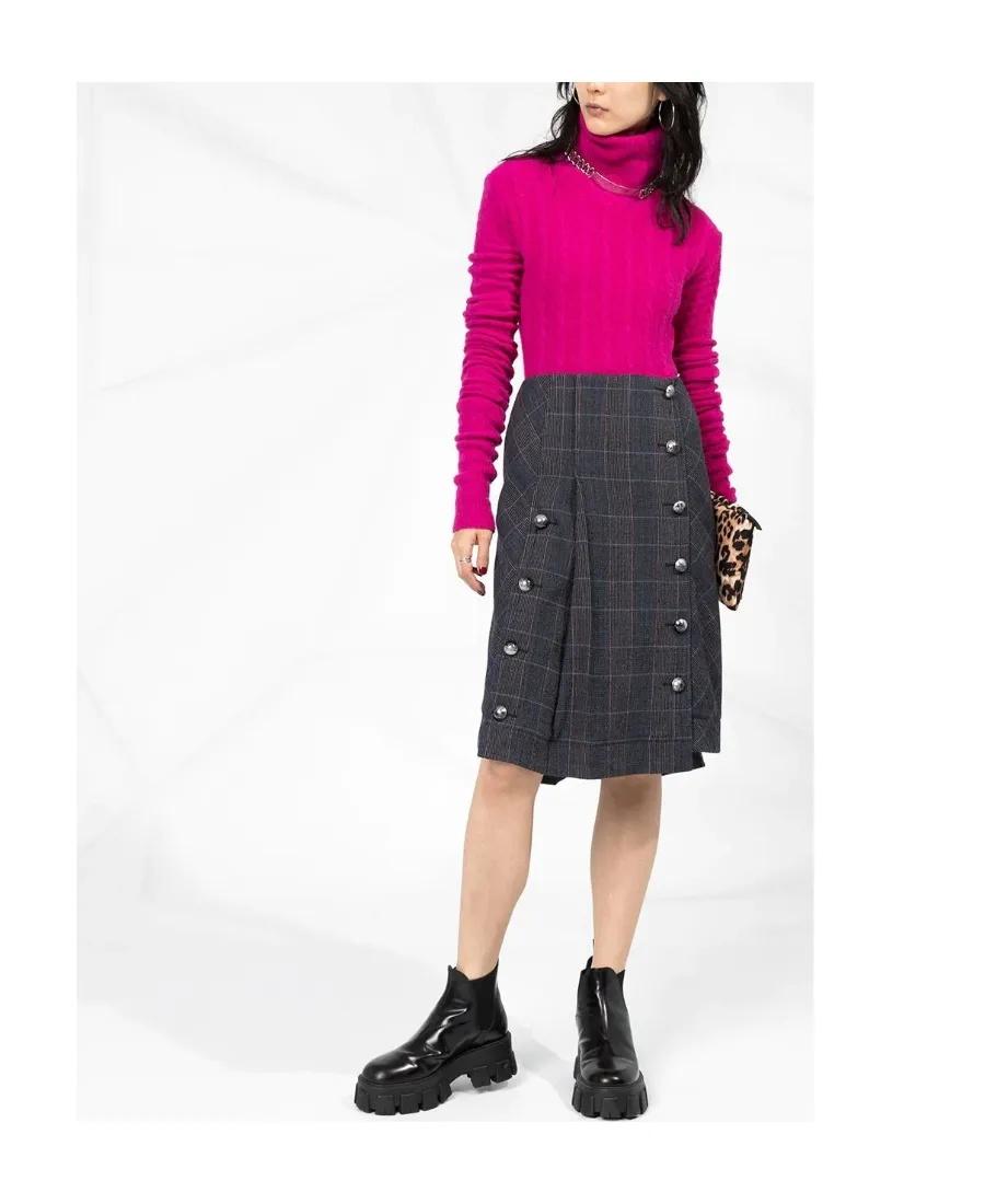 Checked Pleated Skirt