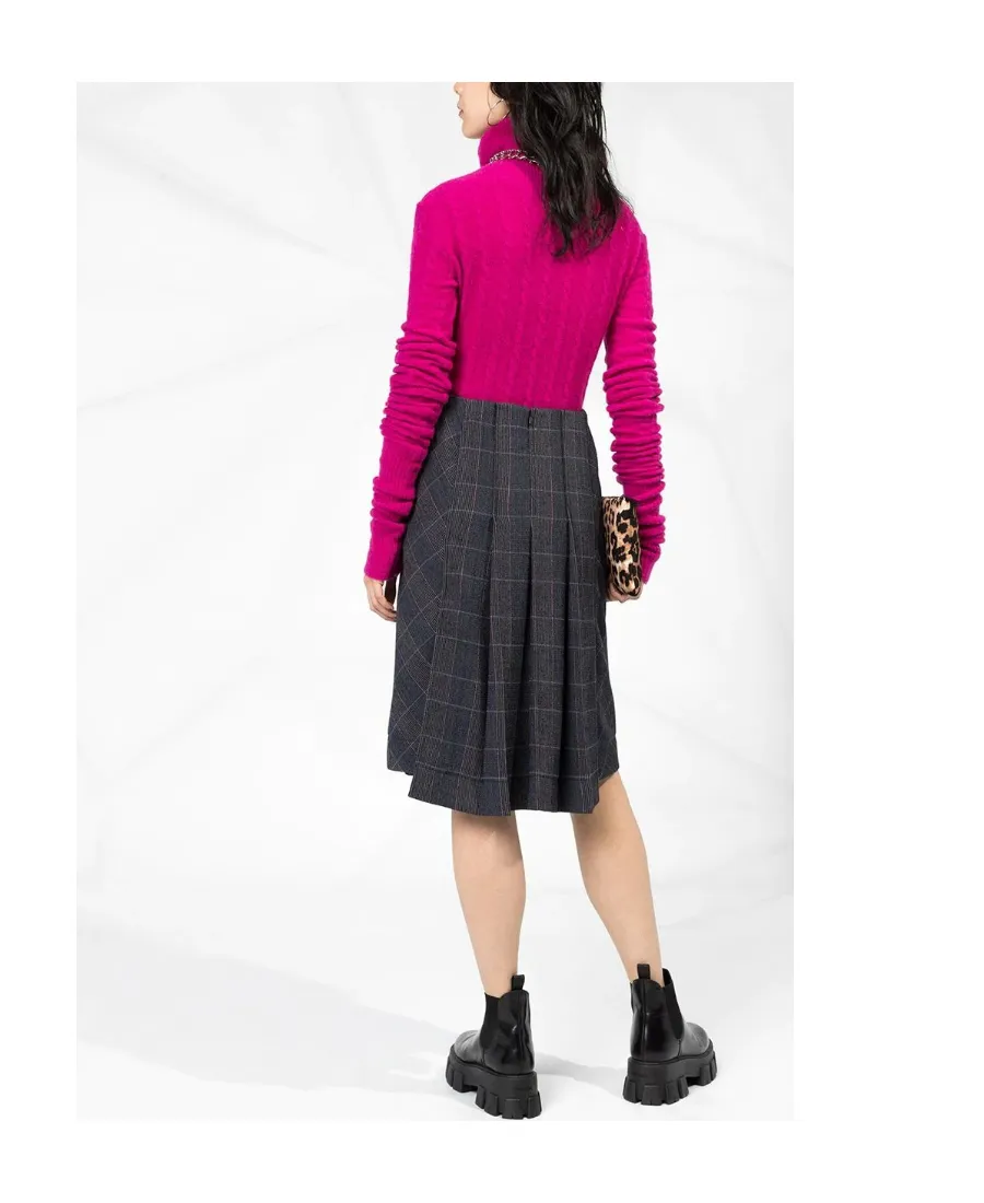 Checked Pleated Skirt