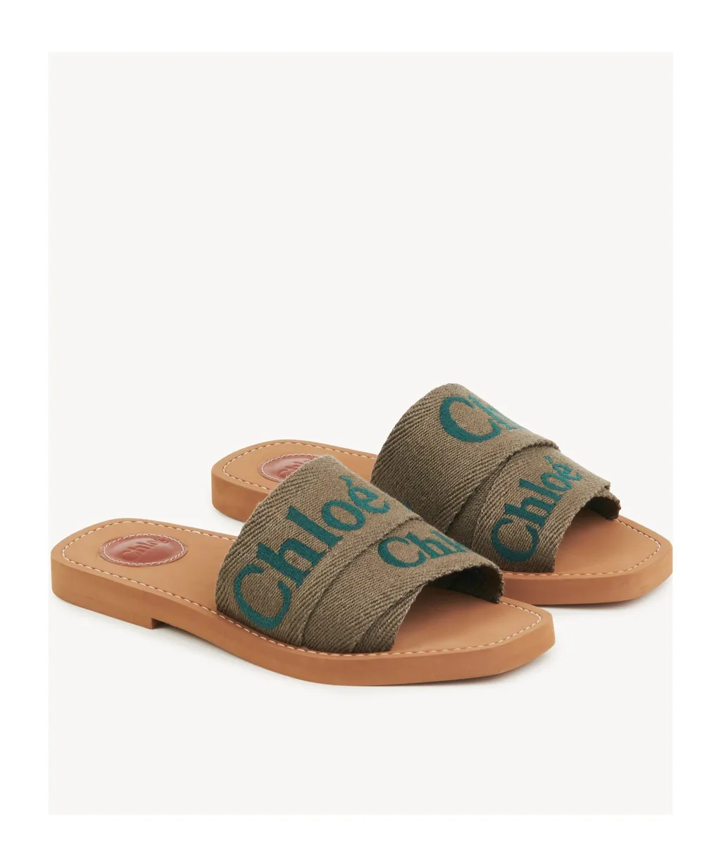 Woody Logo Embroidered Sandals