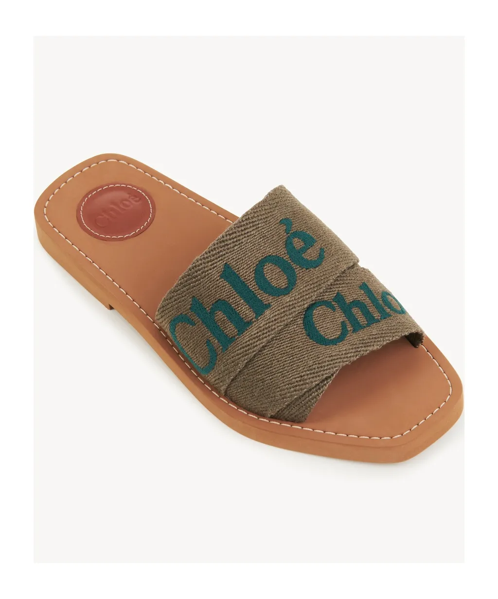 Woody Logo Embroidered Sandals