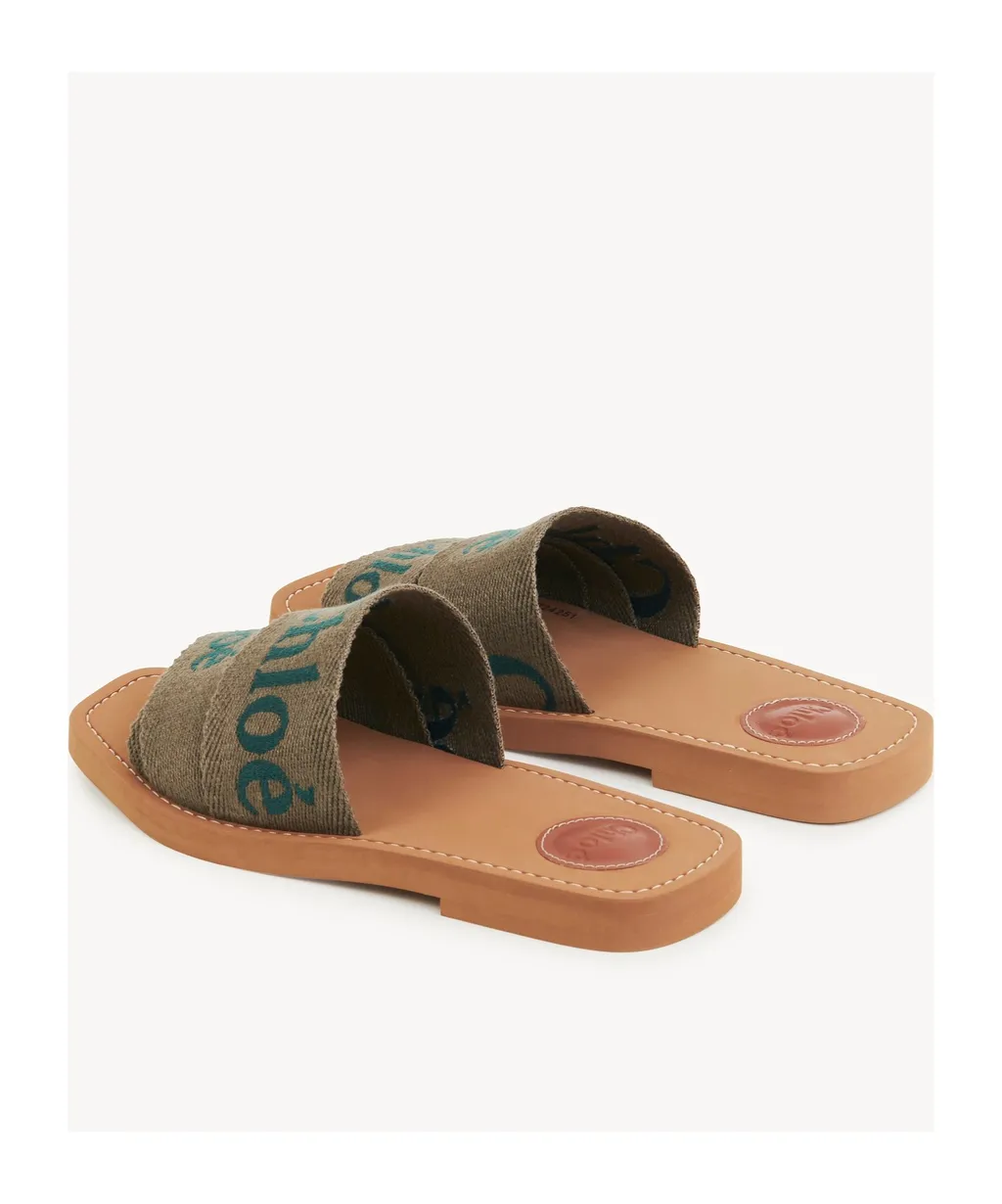 Woody Logo Embroidered Sandals