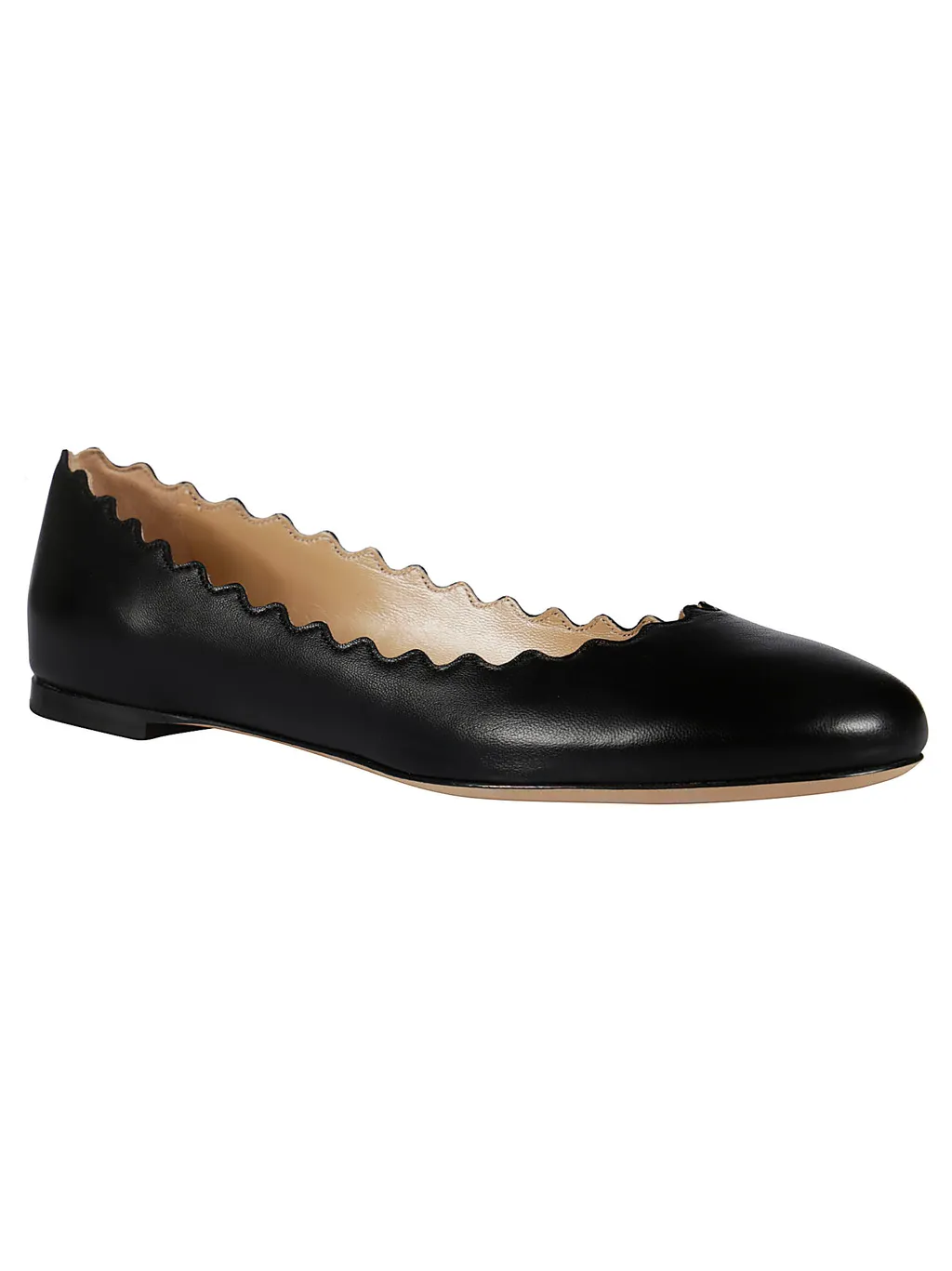 Scallop-Edge Ballerina Flats