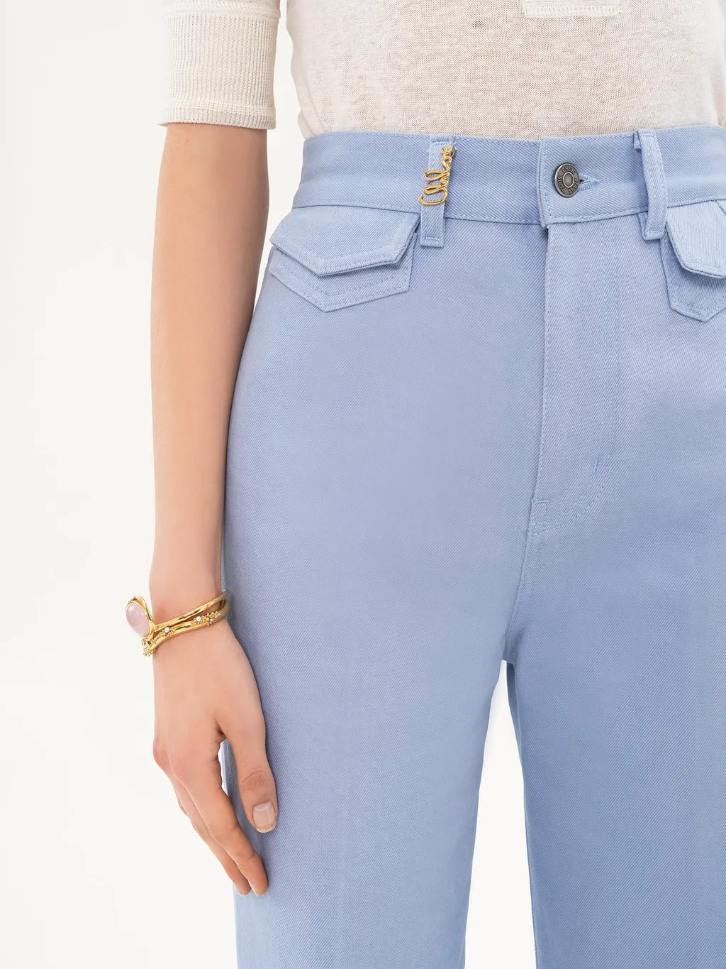 High-Waisted Flared Jeans
