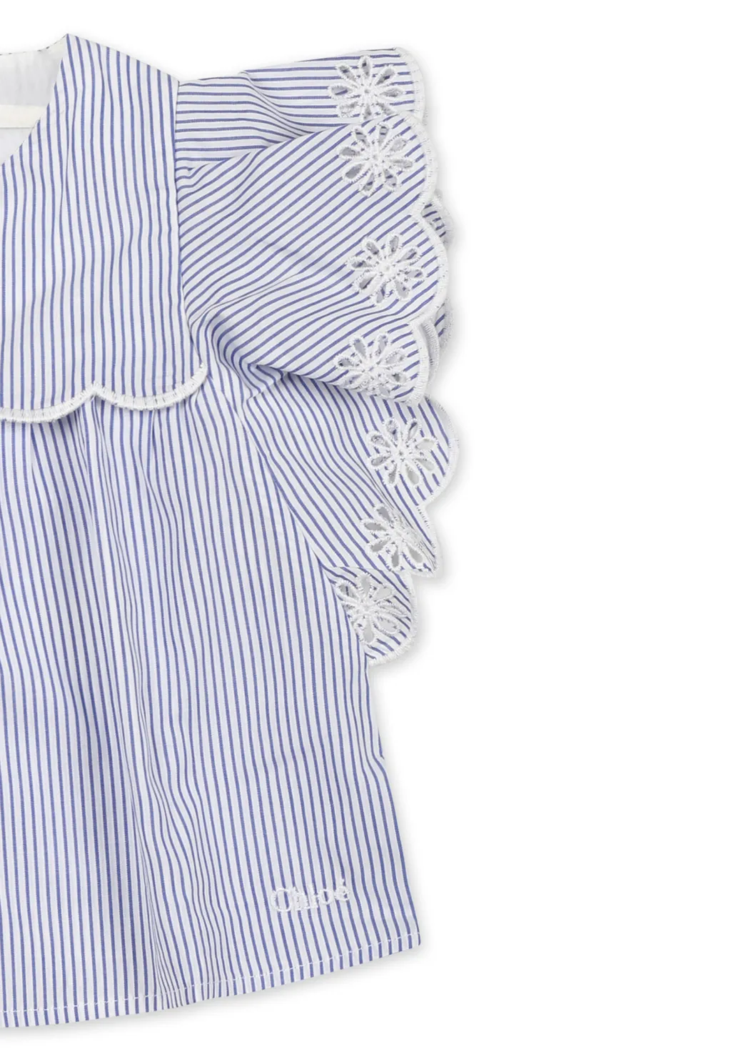 Striped Ruffled Poplin Blouse