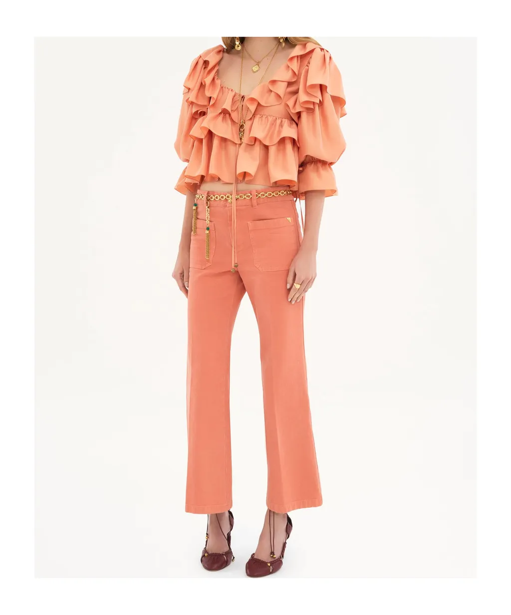 Cropped Bootcut Trousers