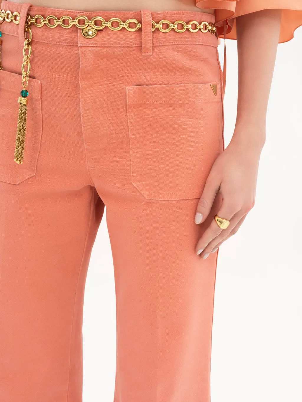 Cropped Bootcut Trousers