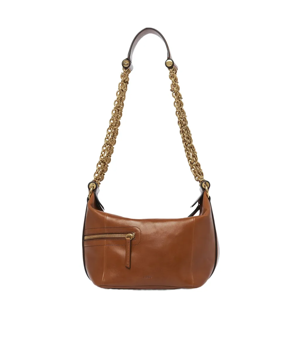 Chain-Trimmed Leather Bag