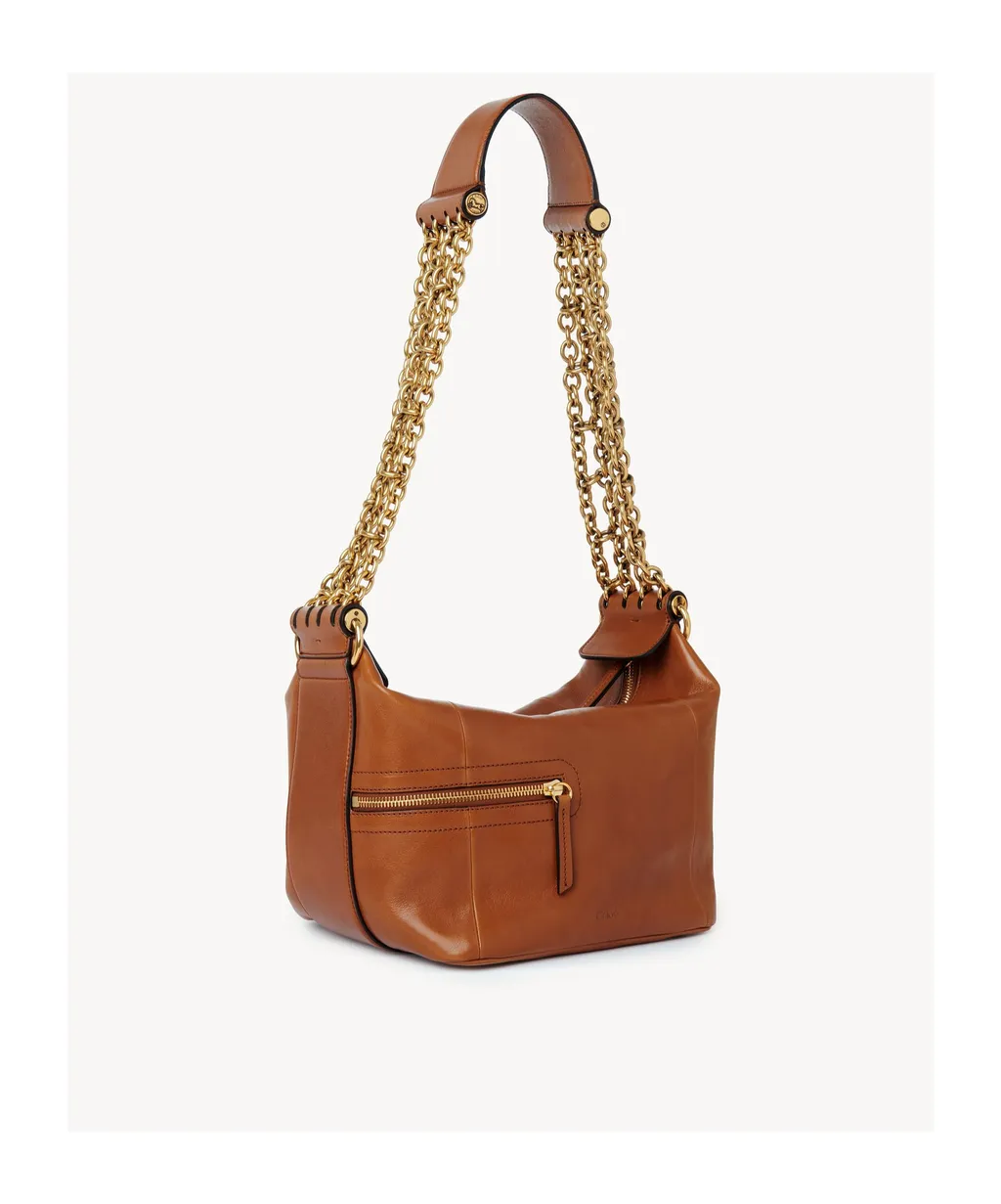 Chain-Trimmed Leather Bag