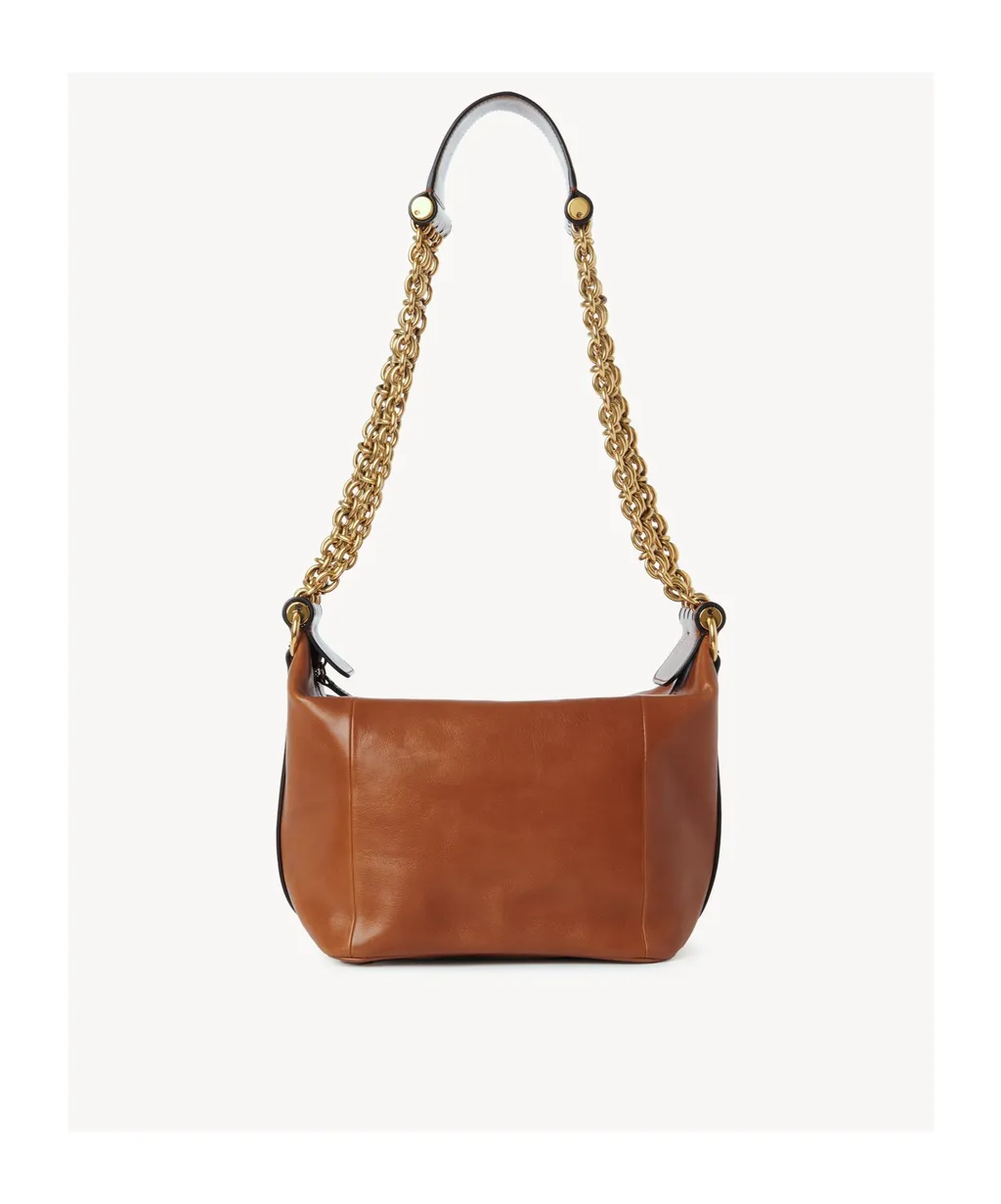 Chain-Trimmed Leather Bag