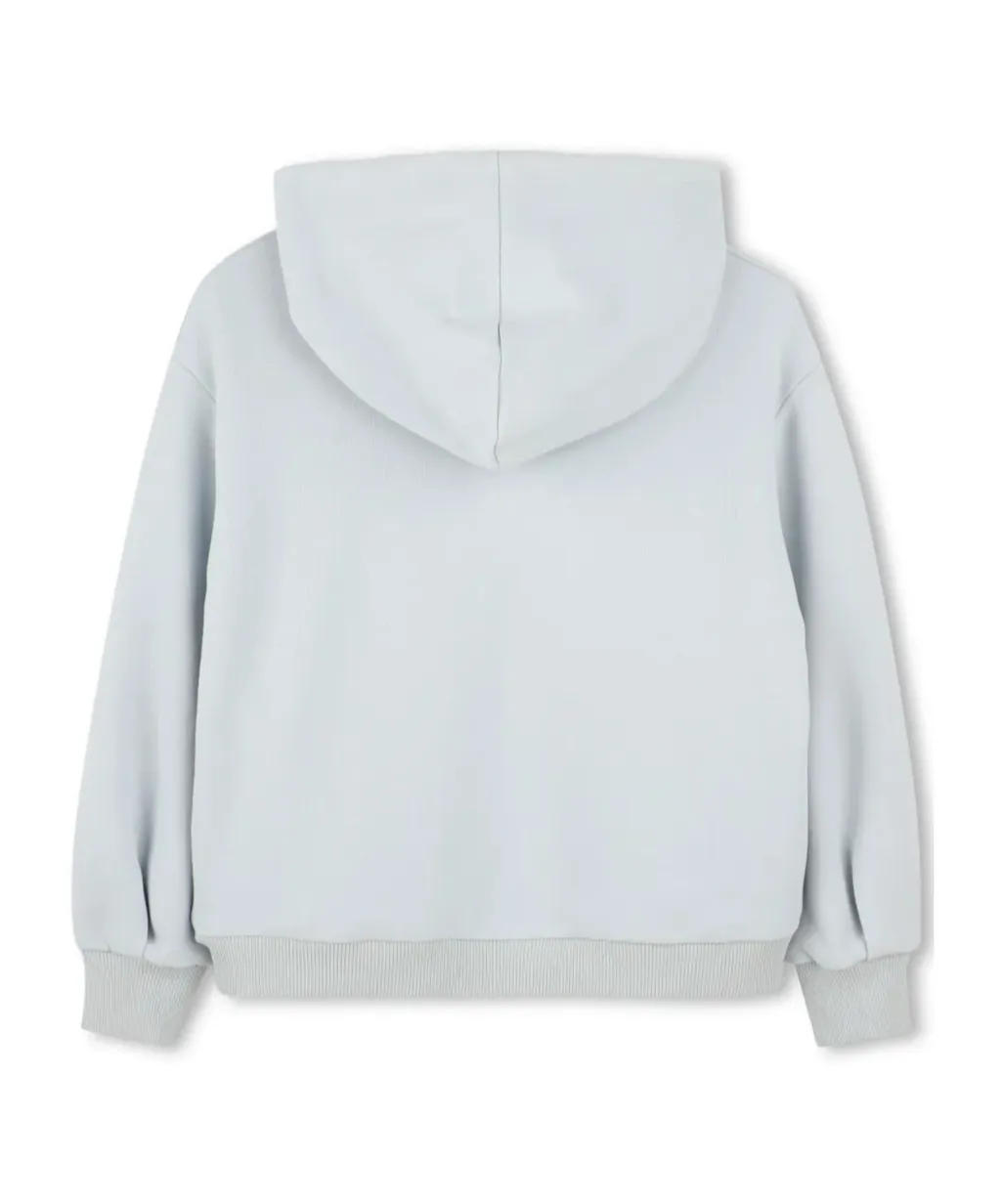 Logo Embroidered Long Sleeved Hoodie